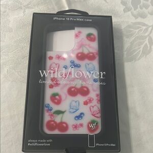 Wildflowers iPhone 13 Pro Max Case - Cherry and Butterfly Pattern